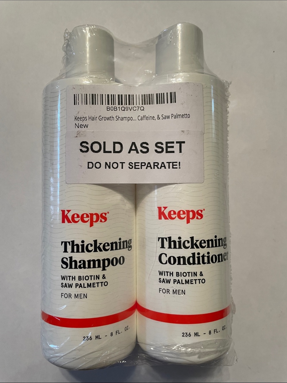 Thickening Shampoo & Conditioner for Men, 8 Oz Each
Anti-Thinning Hair Care Duo,